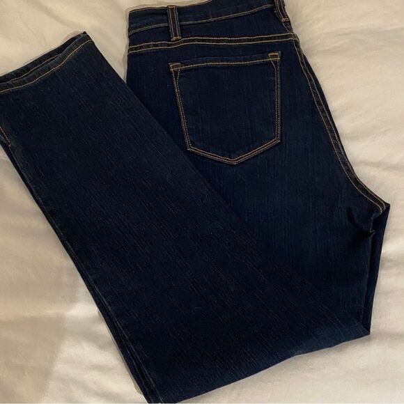 NYDJ Dark Blue Denim Jeans Size 14 with Zippered ankles New - Picture 1 of 6